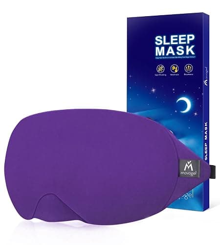 Mavogel Cotton Sleep Eye Mask, Breathable Light Blocking Sleep Mask | Soft Comfortable Night Eye Mask for Men Women, Eye Cover for Travel/Sleeping/Shift Work, Includes Travel Pouch (Purple) - Image 1