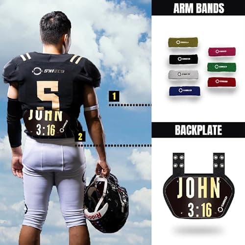O Shield Golden Cross Chrome Football Back Plate, Lower Back Pads for Football Players, Rear Protector, Cross Series thumbnail 7