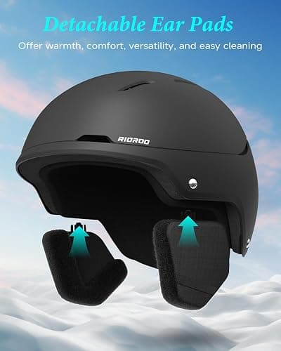 RIOROO Skihelm, Skihelme Herren Damen Jugendliche Größenverstellbar,Warme Flusen-Ohrpolster Snowboardhelm,Leichter Ski Helm mit Verstellbarem Belüftungssystem,Kompatibel mit Einer Skibrille thumbnail 5