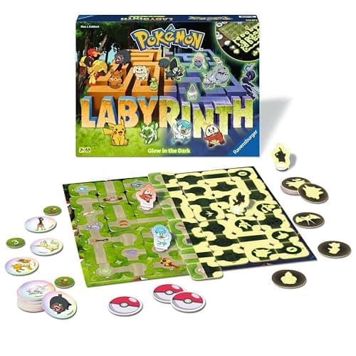Ravensburger Pokémon Labyrinth Glow in the Dark - Sliding Fun with Your Favorite Pokémon - Playable in Light and Dark for 2-4 Players Ages 7 and Up thumbnail 3