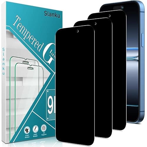 Slanku [3 Pack for iPhone 16 Pro Max Privacy Screen Protector Tempered Glass, Anti-Spy, Anti Scratch, NO Bubbles, 9H Hardness - Image 1