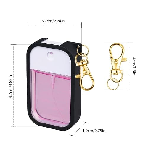 TERPINK Silicone Case Compatible with Touchland Hand Sanitizer Spray, Protective Case with Keychain for Power Mist and Glow Mist 1 fl oz, Hand Sanitizer Spray Accessory (Black, 1 Pack) thumbnail 3