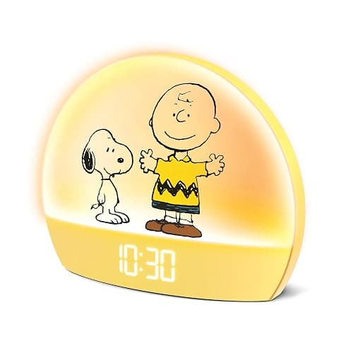 Peanuts Snoopy Sunrise Alarm Clock – Vibrant Snoopy Edition with Multicolor Lights, USB Charging, LED Display, Gentle Wake-Up Simulation, and Handy Snooze Function, Yellow thumbnail 3