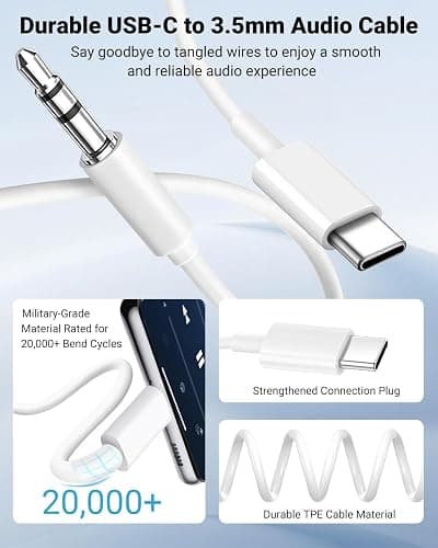 Seulliya USB C to 3.5mm Audio Aux Jack Cable, Aux Cord for iPhone 15, Type C to 3.5mm Headphone Car Stereo Cord Compatible with iPhone 16 Plus /15 Pro Max, Samsung Galaxy S23 S22 Note 20, Pixel 5 XL thumbnail 3
