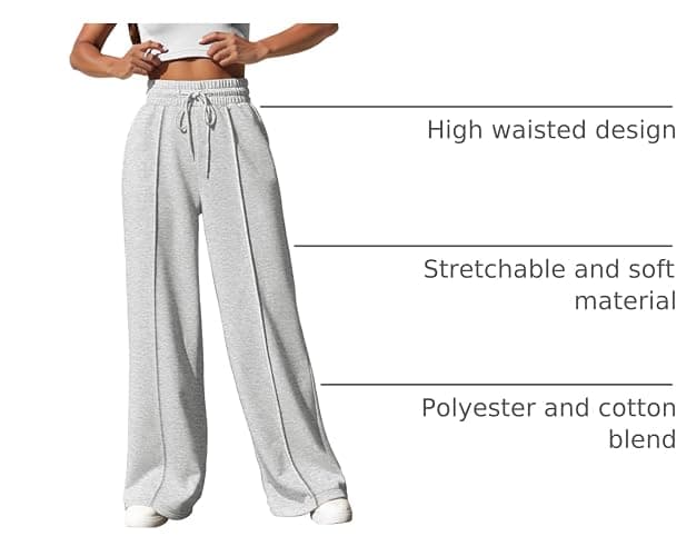 MIROMIHO Womens Wide Leg Sweatpants Fleece Lined Baggy Pants Drawstring Athletic Joggers Fashion Winter Outfits thumbnail 4