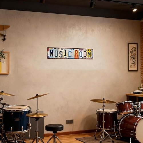 Retro Music Room Wall Decoration art Signs，Vintage Music Street Signs Metal Tin Sign Plate,16 x 4 Inches, Suitable for Band Poster, Studio, Bedroom, Grunge Room decor, Personalized Gifts Accessories for Rock Enthusiasts thumbnail 5