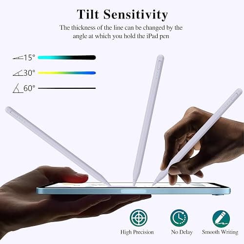 Stylus Pen for iPad11&10thGen,14Mins Faster Charge, with Pencil Holder,Palm Rejection, Tilt Sensitivity, for iPad Air11&13-inch(M3/M2), iPad Pro 11&13-inch (M4),iPad 6-11th,iPad Pro 11/12.9 inch thumbnail 7