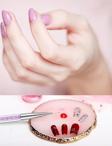 FULINJOY Resin Nail Art Palette with 5 Pcs Nail Art Brushes thumbnail 2