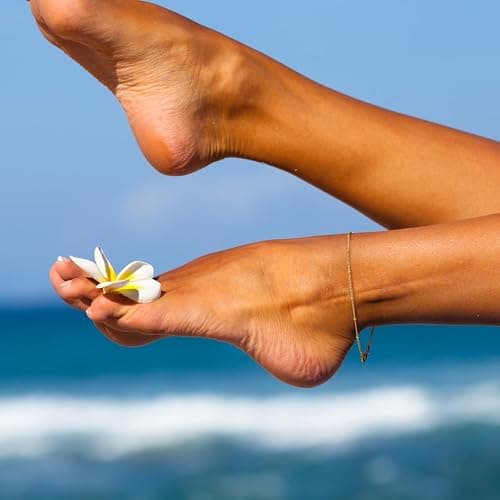 CANNCI 14K Gold Waterproof Anklets for Women and Men Charm Ankle Bracelets Jewelry for Everyday Wear Sizes 9-11 Inches thumbnail 8