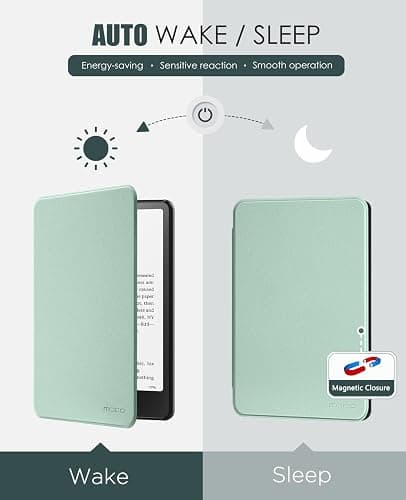MoKo Case for All-new 7" Kindle Paperwhite (12th Generation-2024) and Kindle Colorsoft Signature Edition 2024, Lightweight Shell Cover with Auto Wake/Sleep for Kin dle Paperwhite 2024, Agave Green thumbnail 5
