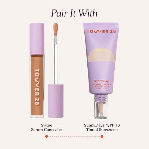 Tower 28 Swipe Serum Hydrating Concealer,12.5 Tan/Pink (0.22 oz) | Hydrating Medium Coverage Concealer & Under Eye Brightener with Hyaluronic Acid & Centella, Face Makeup for Sensitive Skin thumbnail 9