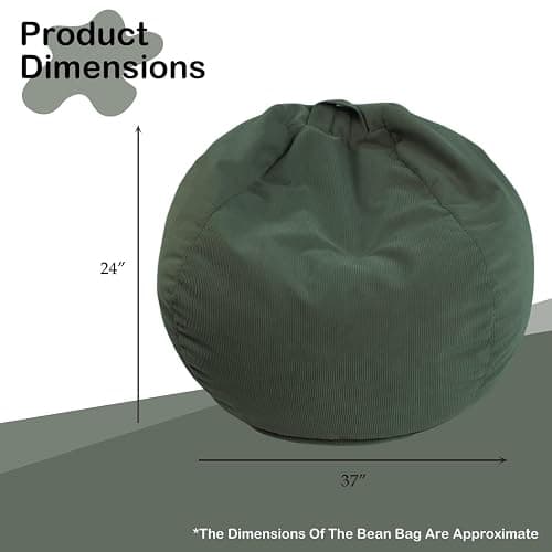 LPMOERA 3FT Memory Foam Filling Bean Bag Chair Green | Skin-Friendly,Hidden Zipper,Home Decor,Floor Sofa,Suitable For Rest & Lounge,Pull-Handle thumbnail 2