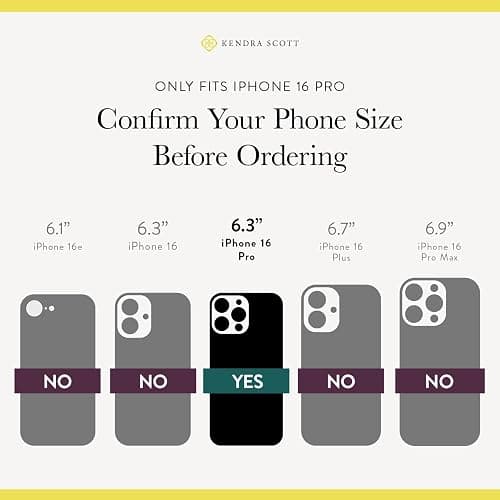 Kendra Scott iPhone 16 Pro Case - MagSafe Phone Case - Ivory Pearl | Compatible with MagSafe - Lightweight Designer Case for iPhone 16 Pro with Anti-Scratch Coating and Mother-of-Pearl Finish thumbnail 4