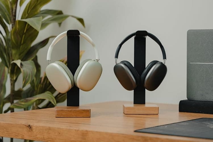 COREMINDED Universal Headphone Stand for Desk, Solid Wood Gaming Headset Stand, Heavy Duty Wooden Headphones Holder, Compatible with Airpods Max and More thumbnail 8