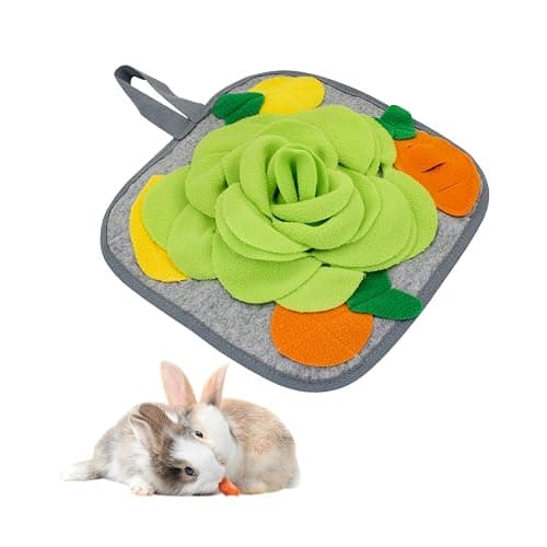 Andiker Rabbit Foraging Mat, 11.8Inch Anti-Slip Rabbit Snuffle Mat with Hanging Rope, Colorful Bunny Snuffle Pad for Chinchillas, Birds, Puppy, Guinea Pig, Snuffle Training (B) - Image 1