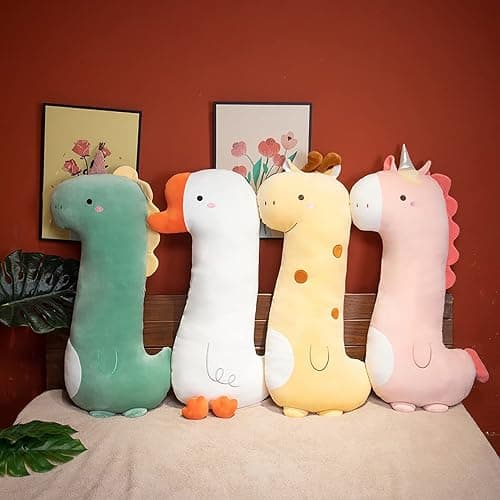 PEACH CAT Cute Long Giraffe Plush Pillow Kawaii Giraffe Stuffed Animal for Girls and Boys Yellow 35.4" thumbnail 5