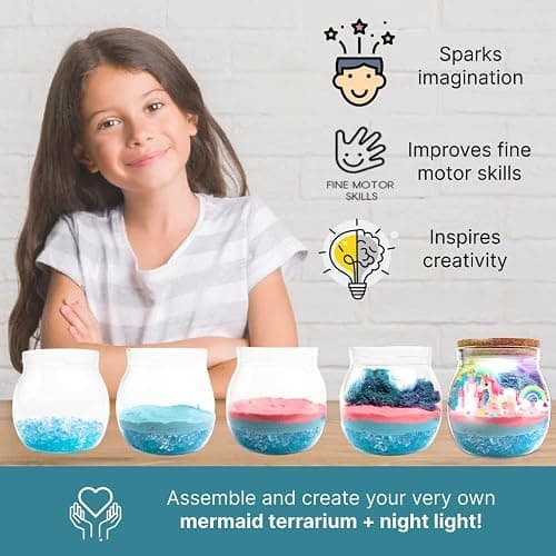 Unicorn Light Up Terrarium Kit for Kids I DIY Unicorn Toys Craft Kits for Kids I Terrarium Jar Night Light for Kids Crystal Growing Kit I Unicorn Gifts for Girls Age 4-12 - Unicorn Terrarium thumbnail 2