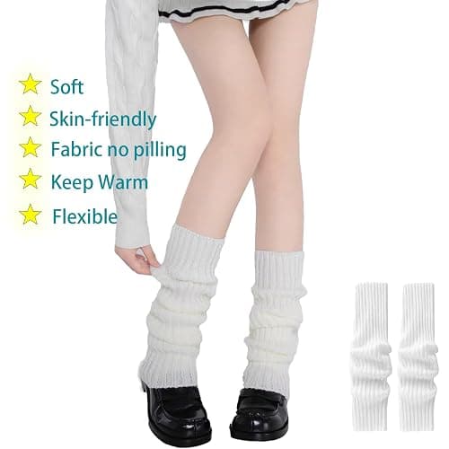 MPINOI Leg Warmers for Women Winter - Leg Warmers y2k 80s Neon Ribbed leg socks outfit for Eighty's Party Sports Yog thumbnail 3