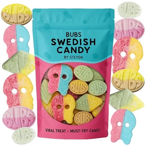 Bubs Swedish Candy 0,5 lb, Swedish Candy Bubs Mix, Skulls, Swedish Godis, Gummy Candy - Image 1
