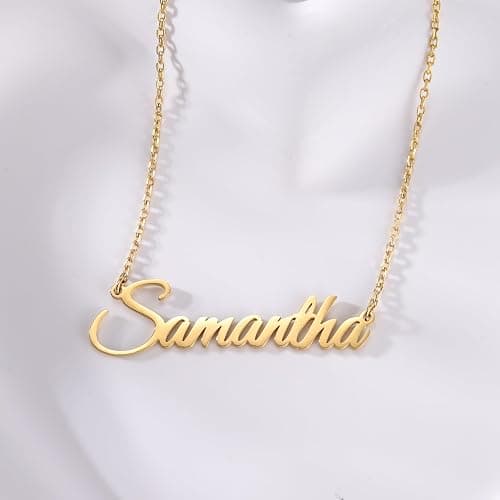 TinyName Custom Name Necklace Personalized 18K Gold Plated Nameplate Customized Jewelry Gift for Women thumbnail 3
