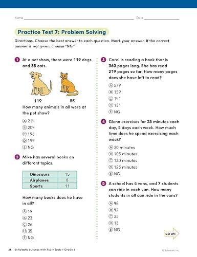 Scholastic Success with Math Tests Grade 3 Workbook thumbnail 11