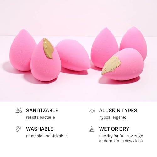 AOA Studio Collection makeup Sponge Set Latex Free and High-definition Set of 6 makeup Wonder blender For Powder Cream and Liquid, Super Soft Wonder Beauty Cosmetic thumbnail 5
