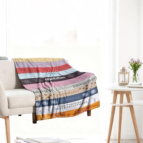 Color Blocking Blankets Fleece Throw Taylor Blanket for Girls Teens, Throws for Sofa Couch Bed, Girls Women Music Singer Lovers Fans Gifts 50"x 40" - Image 1