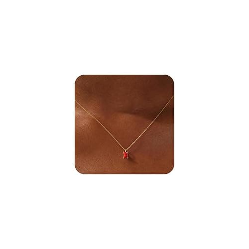 Eaciy Christmas Gifts for Grandkids Teen Girls - 18K Gold Plated Birthstone Necklace Stocking Stuffer for Teen Girls Birthday Gifts for 5 6 7 8 9 10 11 Year Old Girl - Image 1
