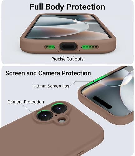 OTOFLY Designed for iPhone 16 Case,[Camera Control Button Coverage][12FT Military-Grade Protection] Silicone Shockproof Slim Cover Women Men 16 Phone Case 6.1 inch, Light Brown thumbnail 4