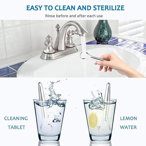 Cafhelp 2-Pack Tongue Scraper, 100% 304 Surgical Stainless Steel Tongue Cleaner for Both Adults and Kids, Professional Reduce Bad Breath Metal Tongue Scrapers, Help Your Oral Hygiene (with 2 cases) thumbnail 6
