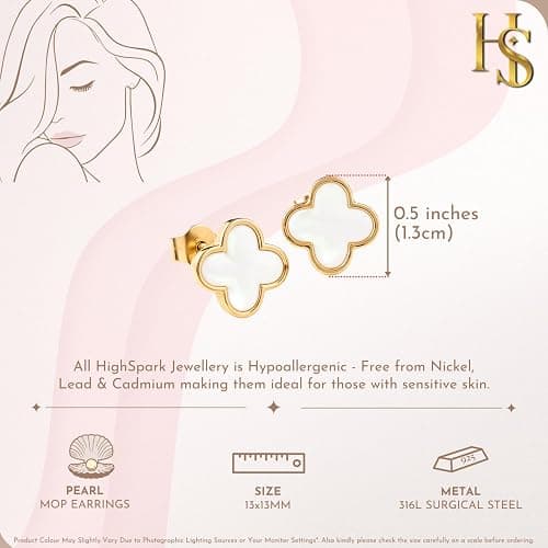 HighSpark Clover Earrings for Women | Four Leaf Stud Earrings for Women | Lovely Gift thumbnail 2
