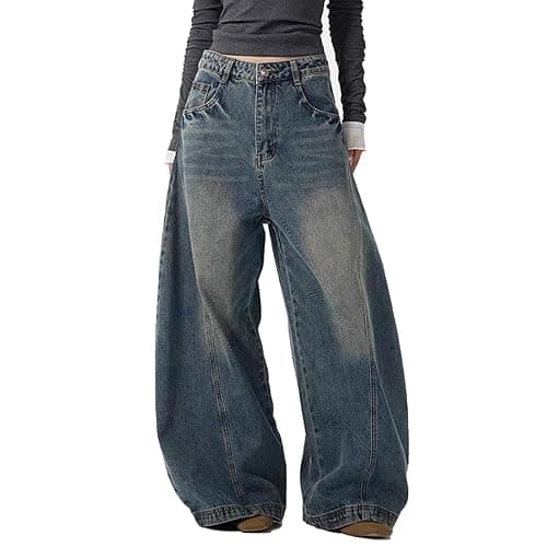 Baggy Barrel Jeans for Men Women Y2K Vintage Oversized Jeans Fashion Grunge Causal Straight Leg Denim Pants - Image 1