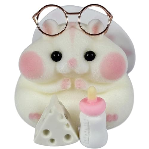 Handmade Taba Squishy Hamster Toy, Cute Squishy Hamster Fidget Toy, Realistic Hamster Toy, Soft Silicone Mochi Furry Toy, Stress Relief Gift for Adults & Kids, Sensory Anxiety Plushie (White) - Image 1