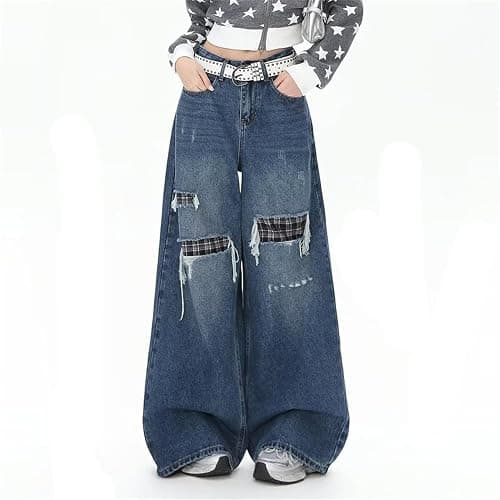 Baggy Jeans for Women Y2k Streetwear Vintage Wide Leg Loose Fit, Extra Baggy Jeans Wide Leg Women Y2k Retro Streetwear Ripped thumbnail 7