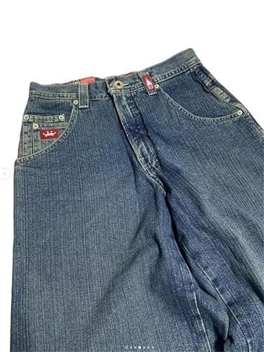 ORANDESIGNE Y2k Jeans Herren Hip Hop Retro Schädel Stickerei Gewaschen Baggy Denim Hose Lässig Lose Weites Bein Hose Streetwear thumbnail 4