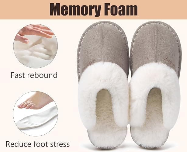 Misolin Damen Herren Hausschuhe Winter Warme Faux Pelz Slippers Weiche Flache Plüsch Pantoffeln Rutschfeste Outdoor/Indoor - mit super Qualität thumbnail 7