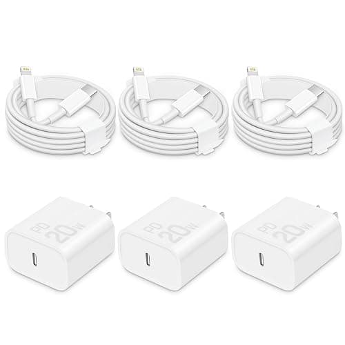 CXX Fast Charger for iPhone [3-Pack, MFi Certified], 20W USB-C PD Block with 6Ft Charging Cable Compatible with iPhone 14/13/12/11/Pro Max & iPad - Image 1