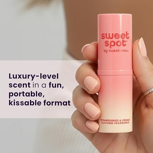 SweetSpot Flavored Solid Perfume Stick, Portable Travel Perfumes for Women, Long Lasting Fragrances, Non Sticky Formula, Natural Ingredients, Fragrance Stick (Strawberries & Cream) thumbnail 4