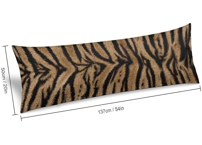 ZEJAYFEY Tiger Skin Print Body Pillow Cover 20 x 54 inches Wildlife Animal Fur Long Pillow Case Brown Black Hunting Safari Decorative Pillowcase Soft Cushion Throw Pillow Covers for Couch Bed thumbnail 3