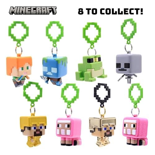 Officially Licensed Minecraft Backpack Hangers – Surprise Blind Box Figure – Durable Plastic Keychain Accessory for Backpack, Lunchbox, Gifts – Ages 3+ (Series 1) thumbnail 3