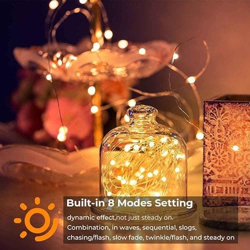 Twinkle Fairy Lights Indoor,66ft 200LED String Light with USB Plug in,Decorative Light for Boho Aesthetic, Room Decor Teen Girls, Christmas Tree Wedding Party Bedroom Lights, Warm White thumbnail 4