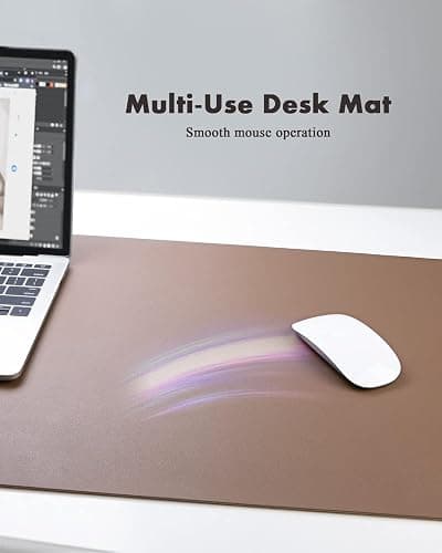 YSAGi Double-Sided Desk Pad, 35.4"x17"Leather Desk Mat, Eco Cork Desk Pad Protector,Large Mouse Pad,Waterproof Desk Blotter for Office/Home(Coffee) thumbnail 6