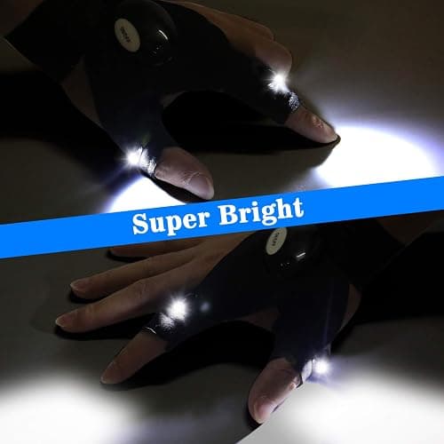 MOIPEJO LED Flashlight Gloves, Stocking Stuffers Gifts for Men, Christmas White Elephant Gifts for Adults Dad Him Boyfriend Birthday Father's Day, Cool Gadget Finger Lights for Fishing Camping thumbnail 4