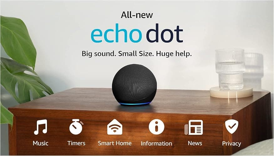Amazon Echo Dot, Vibrant sounding Alexa speaker, Great for bedrooms, dining rooms and offices, Charcoal thumbnail 13