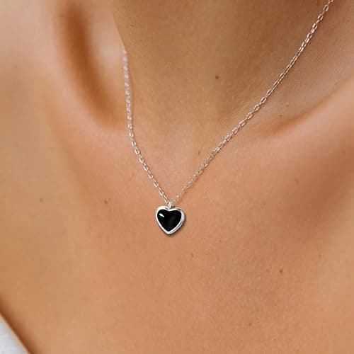 TZPI Red Heart Necklace for Women, Black Tourmaline Necklace as as Christmas Gifts Carnelian Necklaces as Everyday Stocking Stuffers Jewelry Moonstone Crystal Pendant Birthday Gifts for Her thumbnail 3