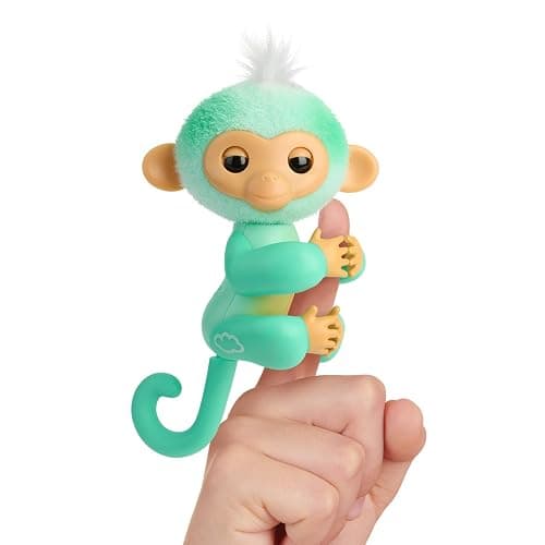 Fingerlings 2023 New Interactive Baby Monkey Reacts to Touch – 70+ Sounds & Reactions – Ava (Teal) - Image 1