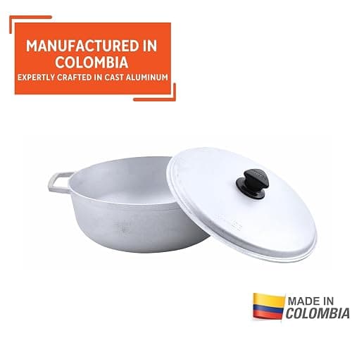 IMUSA 7.5 Quart Traditional Natural Made in Colombia Caldero with Lid for Cooking and Serving,Silver thumbnail 5