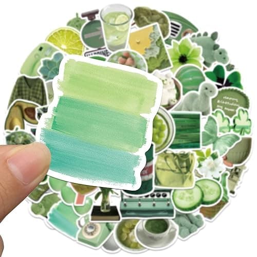 ZJSXINDI Green Plant Stickers Aesthetic 50pcs Waterproof Laptop Stickers Decals for Water Bottle Laptop Computer Skateboard Bumper,Aesthetic Vsco Vinyl Stickers for Kids Teens Girls (Green Mood) thumbnail 6