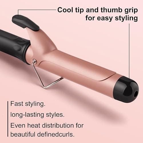 1.25 Inch Curling Iron Wand for Long Hair, Ceramic Barrel Hair Curler with Clamp for Loose Curls, Professional Large Curling Wand with Adjustable Temperature, Dual Voltage thumbnail 6
