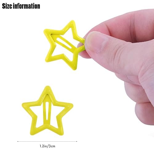 Star Hair Clips Snap Hair Barrettes Non Slip Star Hair Accessories Multiple Colors Metal Hair Clips for Girls Women -100PCS 1.18" thumbnail 2